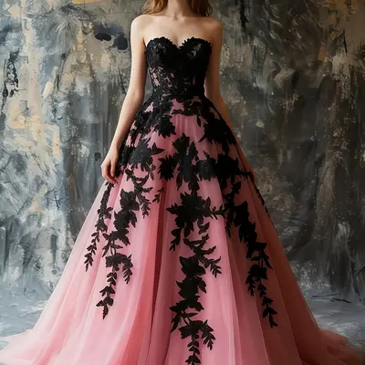 strapless open back dress Red/Gold Upscale Fantasy Belle Gown with Flowers  Romantic Threads