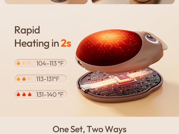 Gaiatop 2-in-1 Magnetic Owl Hand Warmer, 4000mAh Rechargeable Pocket Heater, 2s Rapid Heating, 3 Temp Levels, 2.5h Fast Charging, NTC Safety, 75g Mini Warmer, Ideal Valentine's Day Winter Gift for Him Her Family Valentine's Day gift Gaiatop 2-in-1 Magnetic Owl Hand Warmer, 4000mAh Rechargeable Pocket Heater, 2s Rapid Heating, 3 Temp Levels, 2.5h Fast Charging, NTC Safety, 75g Mini Warmer, Ideal Valentine's Day Winter Gift for Him Her Family Valentine's Day gift