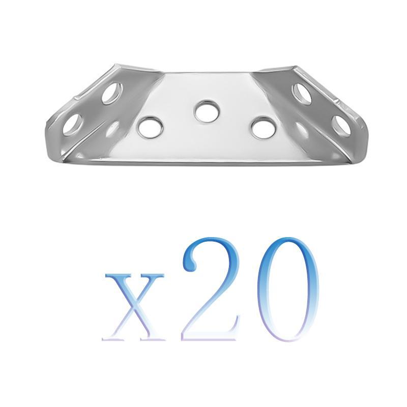 20 Corner Codes +120 Screw Stainless Steel Multifunctional Angle Bracket Connector, Three-sided Fixed Angle Iron Bracket stainless steel Universal Stainless wood furniture Stainless Steel