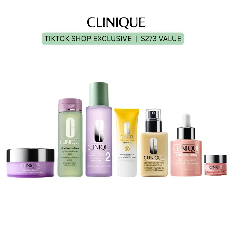 [Clinique] Repair and Glow Skincare Set | 7 Products | Makeup Set | Moisturizing | Hydrating | Lightweight
