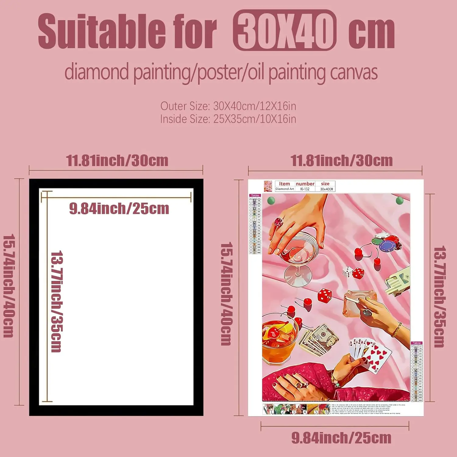 Diamond Picture Frames Accessories,Magnetic Picture Frames for Wall Window Door Decoration Black Canvas Magnetic Picture Frames 1/4/8Pcs Artwork Bedroom Living Space