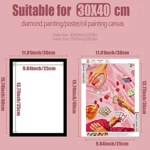 Diamond Picture Frames Accessories,Magnetic Picture Frames for Wall Window Door Decoration Black Canvas Magnetic Picture Frames 1/4/8Pcs Artwork Bedroom Living Space