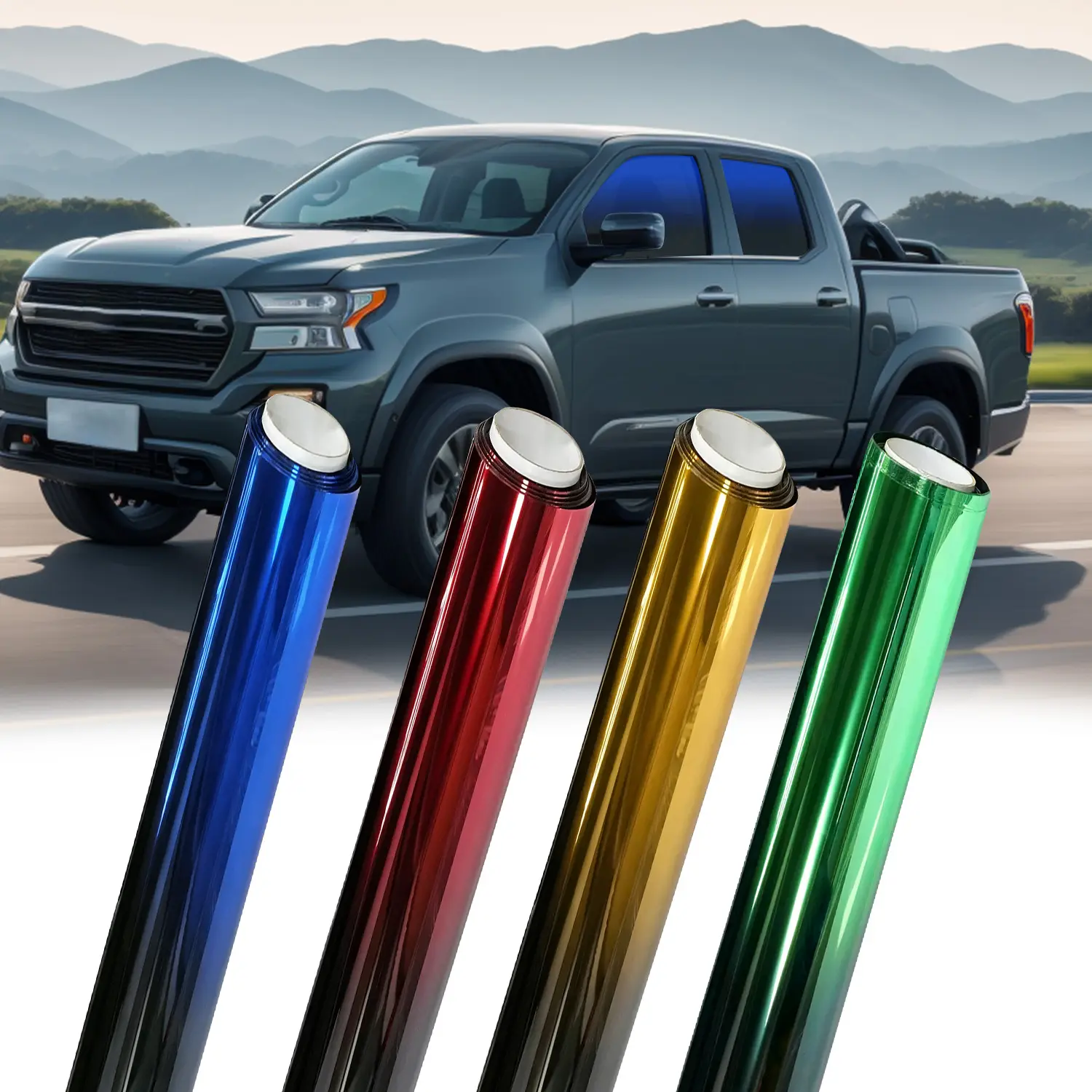 Window Tint Film for Cars 2-Color Gradients Film Windshield Sun Shade Blocks UV