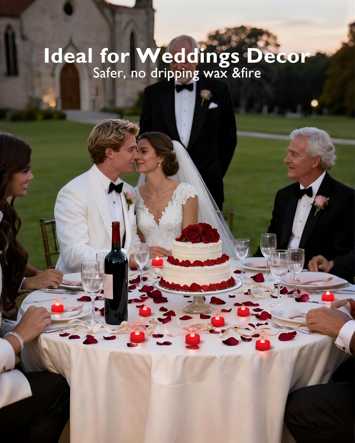 2000 Pieces Red Artificial Rose Petals with 24 Red Heart LED Tea Lights, Rose Petals and Candles Set for Proposal, Anniversary, Romantic Night, Valentine's Day Kit Wedding Decor 2000 Pieces Red Artificial Rose Petals with 24 Red Heart LED Tea Lights, Rose Petals and Candles Set for Proposal, Anniversary, Romantic Night, Valentine's Day Kit Wedding Decor