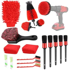 Professional Car Wash Kit, 18-Piece Set Includes brushes and cloths Multi-purpose cleaning High-quality soft-bristle brushes