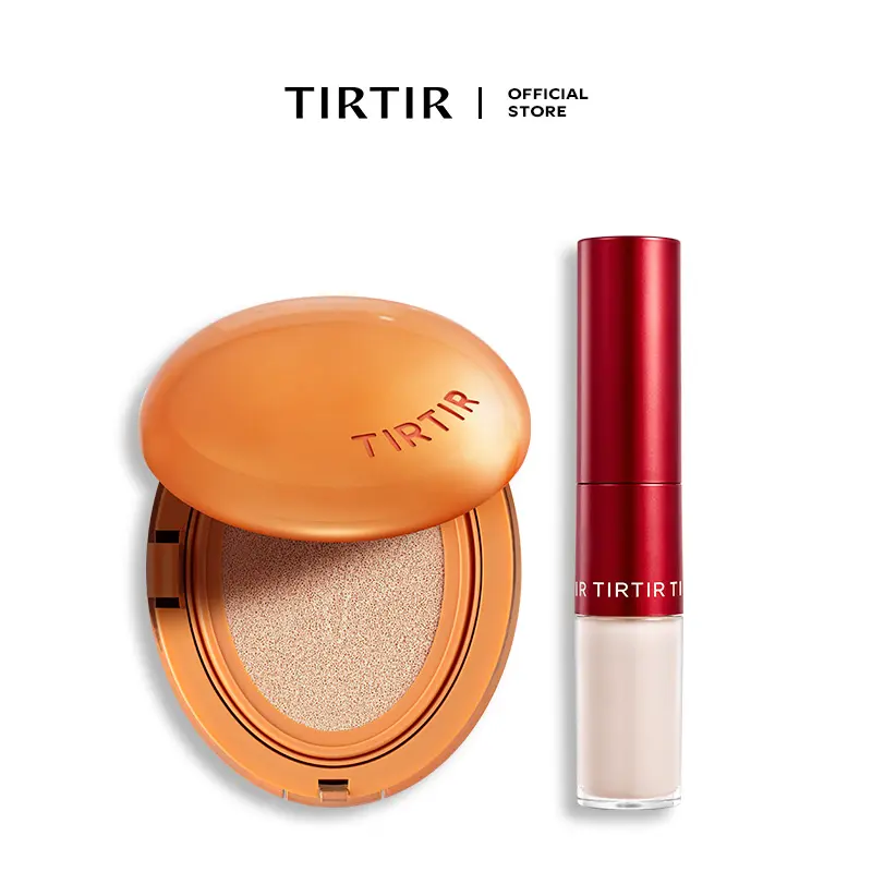 [TIRTIR Official] Flawless Base Duo | Glide & Hide Blurring Concealer 4G+4ML, Mask Fit AI Cushion 18G | Flawless, Long-Lasting Base Makeup Set