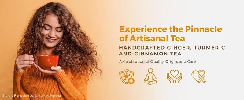 120 Bags Premium Turmeric Ginger Cinnamon Tea, Improve Digestion, Support Brain, Weight, Skin and Sleep, Eco-Conscious Tea Bags and Premium Natural Ingredients. Turmeric Ginger Herbal Tea. No Sugar, No Caffeine, No Gluten, Vegan.