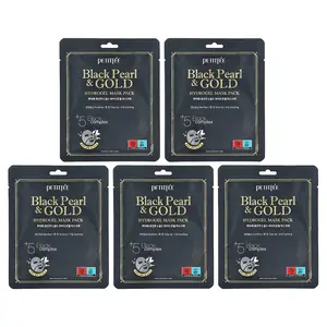Petitfee Black Pearl & Gold Hydrogel Beauty Mask Pack, 5 Sheets, 1.12 oz (32 g) Each