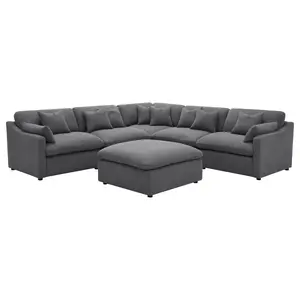 Hobson Upholstered Modular Sectional Sofa Charcoal