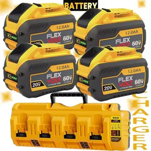 hardware-For DEWALT DCB104 20V MAX Multi-Port Fast Battery Charger/2/4X DCB609 Batteries