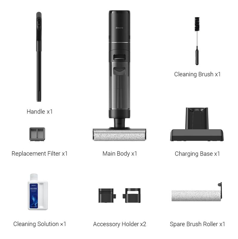 DREAME H12 PRO Wet Dry Vacuum Cleaner, Smart Floor Cleaner Cordless Vacuum and Mop for Hard Floors, One-Step Edge to Edge Cleaning with Hot Air Drying Black