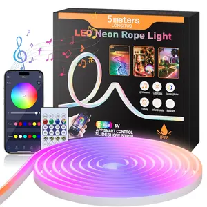 Smart Car LED Interior Lights - 5m RGB Strip & Fiber Optic Ambient Lighting Kit, Wireless App & Remote Control, USB Port, Music Sync, IP65 Waterproof, Gift for Men & Women
