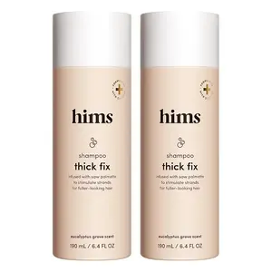 hims Thick Fix Hair Thickening Shampoo for Men, 2 Pack - Hair Loss Shampoo with Saw Palmetto and Niacinamide - No Parabens or Sulfates, Vegan and Cruelty Free - Eucalyptus Grove - 2 x 6.4 fl oz