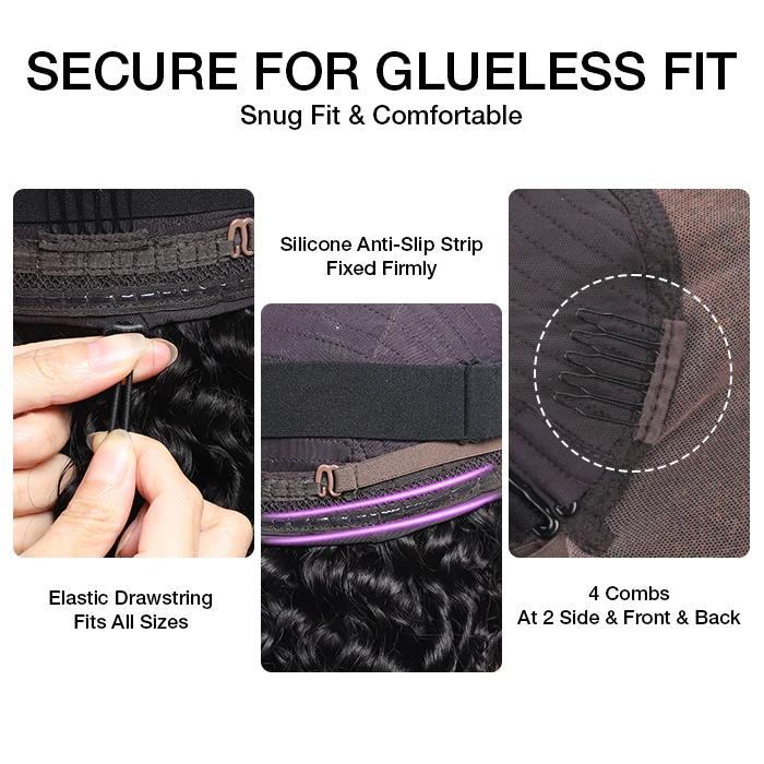 Pull Go Drawstring Cap 13x6 HD Full Lace Frontal Knotless Boho Curls Braided Wigs Human Hair Pre Cut Lace