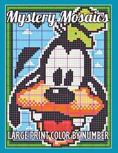 Large Print Mystery Mosaics Color by Number: Easy Dazzling Animals 100 Page Pixel Art Coloring Book for Adults and seniors, Color Quest Challenges Book (Mystery Mosaics Animal Color By Number)