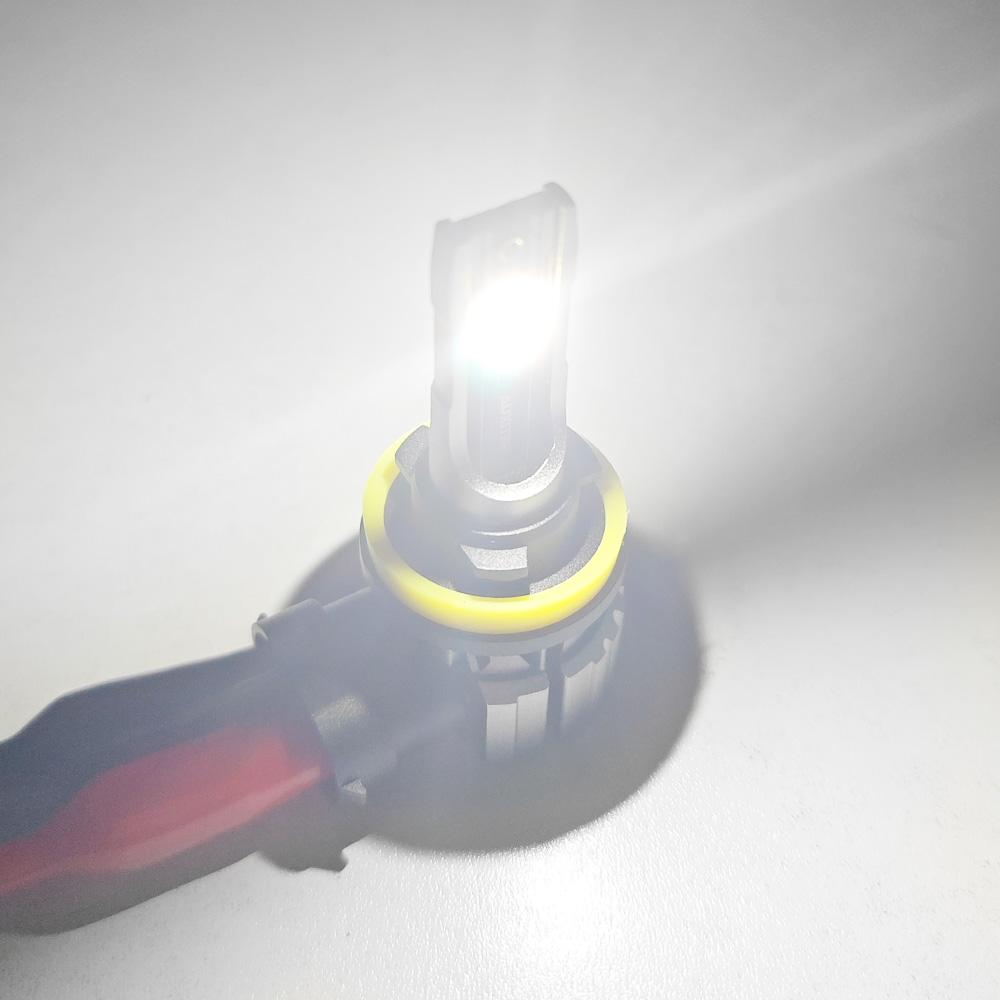 AUXITO H11 Led Headlight Bulb, H8/H9/H11/H16 LED Bulb Plug and Play 6000K Mini Size Car Light Bulbs Replacement, Pack of 2