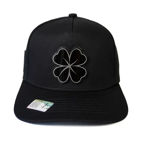 Clover plate SnapBack hat-black