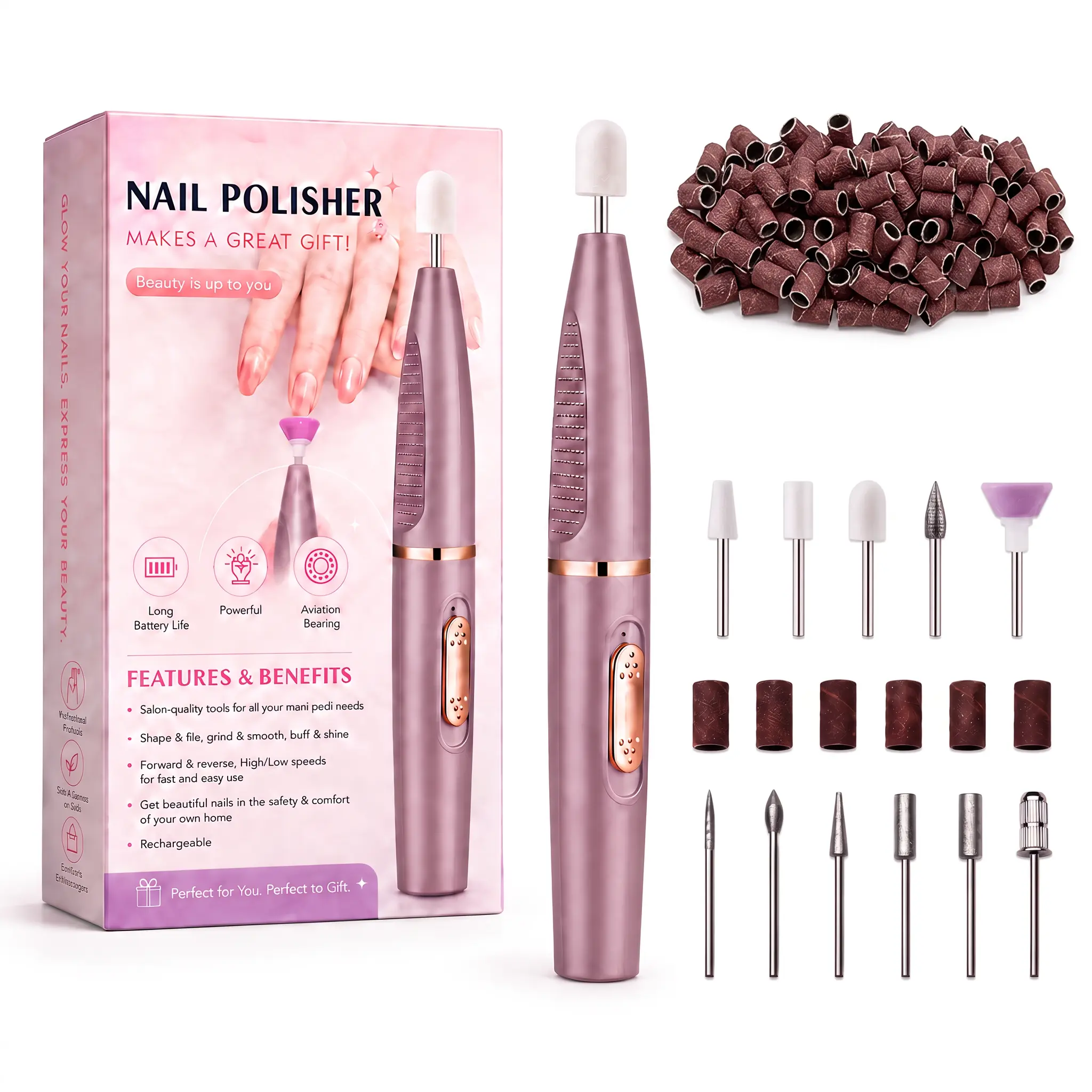 New, 11-in-1 Electric Nail Drill Kit/DIY Manicure Tool, Portable Manicure & Pedicure Care Tool, Suitable for Home Beauty Salons, Beginners and Women