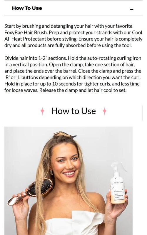 FoxyBae Pearl Gold 1.25" Twirl Boss Rotating Curler -  Automatic Curling Iron With Titanium Barrel, Auto Rotating Hair Curler For Fast, Smooth, Silky, Long-Lasting Curls