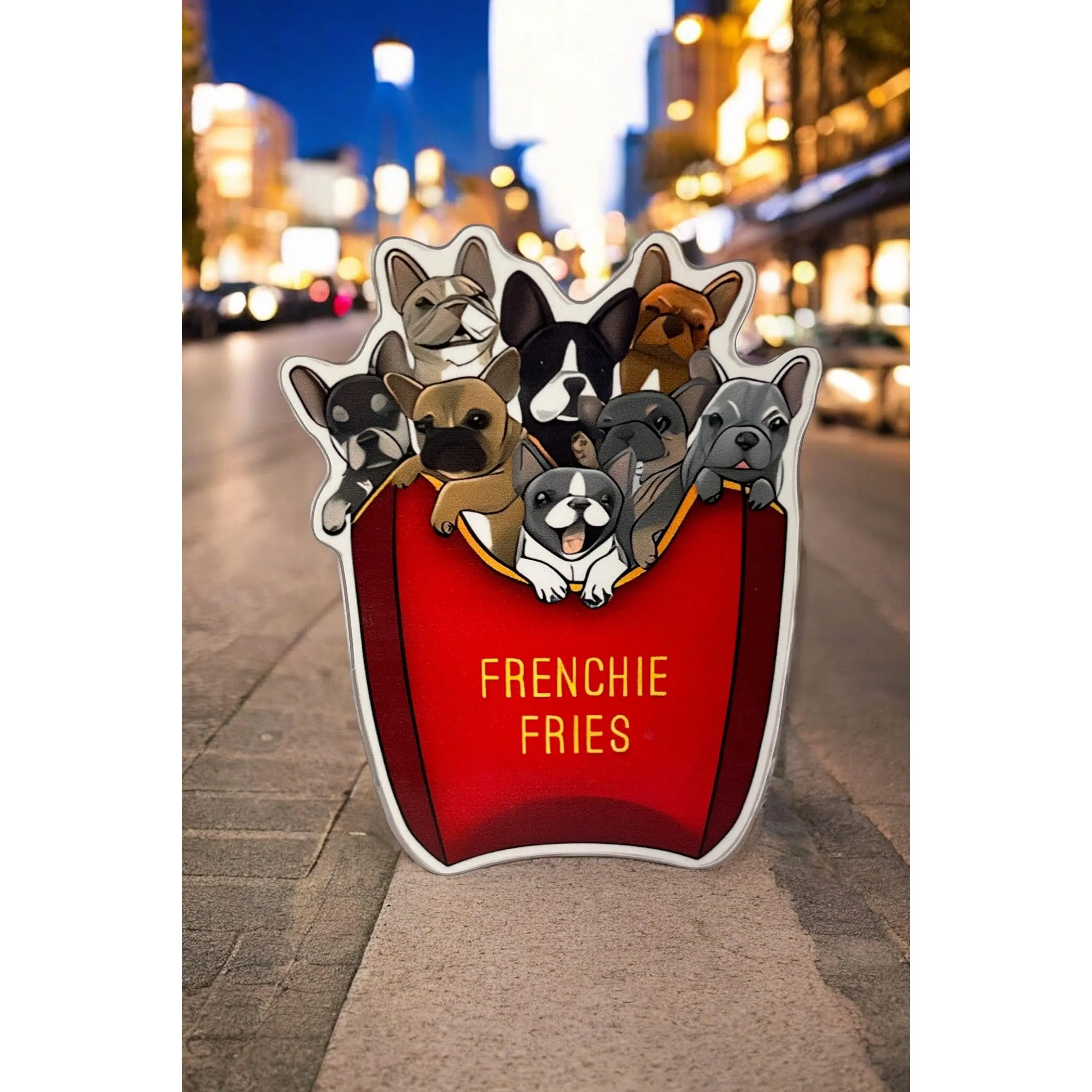 French Bulldog & French Fries Sticker - Perfect for Car, Fridge, Laptop, Cute Decor Touch