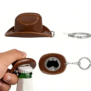 Cowboy Hat Beer Opener Keychain | Rustic Western Cowgirl Party Decorations & Gifts