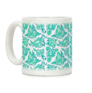 (Sale up to 55% + Freeship) Floral Penis Teal Coffee Mug, Funny Adult Humor Colorful Mug, Cheeky Valentine Gift for Her