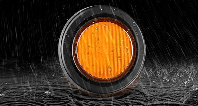 Nilight 2.5Inch Marker Light 4PCS Red Amber 13LED Marker Clearance Light Flush Mount With Plug Grommet Pigtail Hardwired DOT Compliant For 12V Truck Trailer Tractor Buses Vans Boat