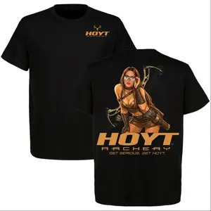 Women's 2026 Hoyt Archery 2-Sided Cotton Short-Sleeve Casual Graphic T-Shirt, Archery Gear for Archers, Women's Tops - KitchenEra