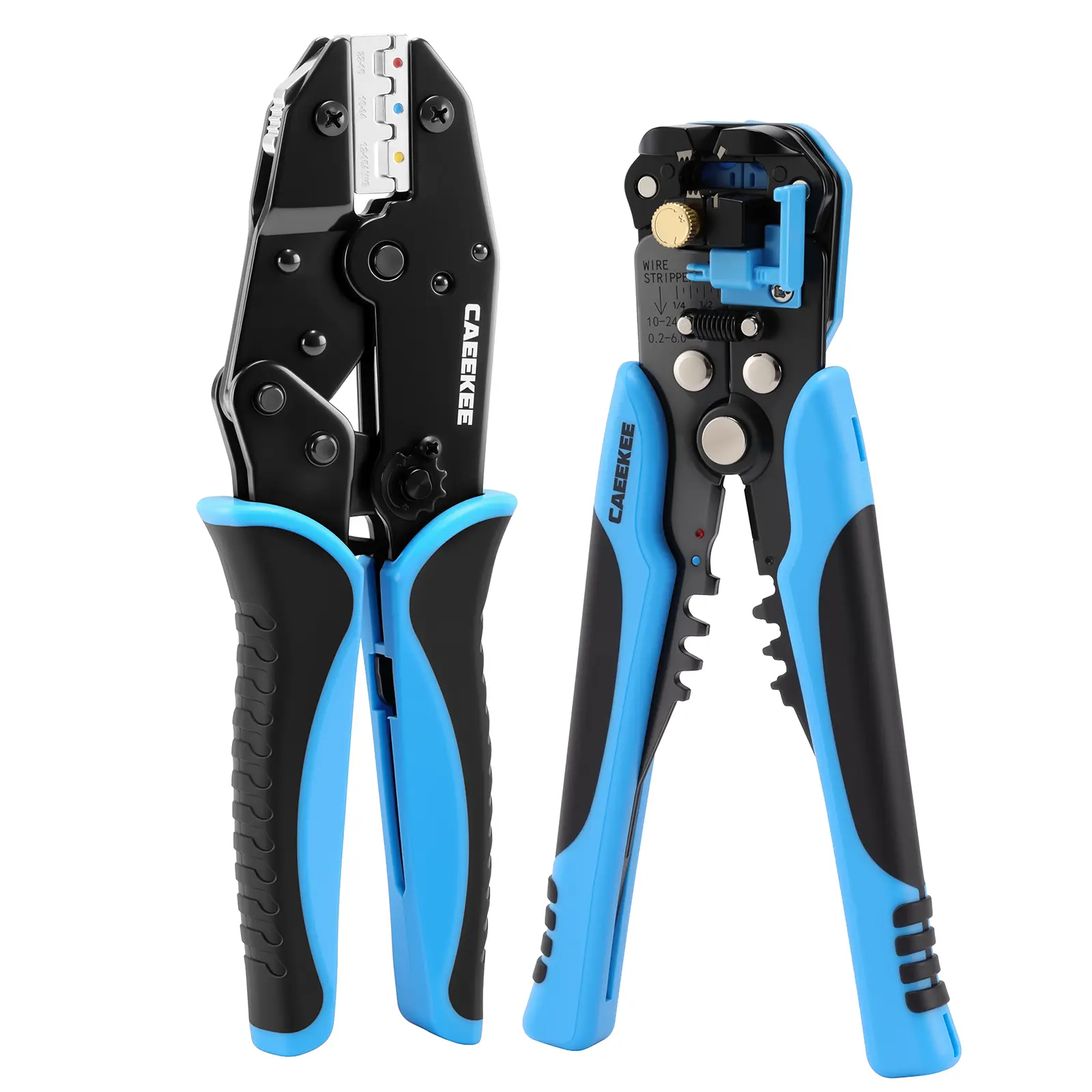 Wire Stripper and Crimping DIY Tool Kit, AWG 24-10 Self-Adjusting Automatic Cable Stripping Tool with AWG 22-10 Ratchet Crimper - Ideal for MC4 Crimping, Electrical Repair, Tools