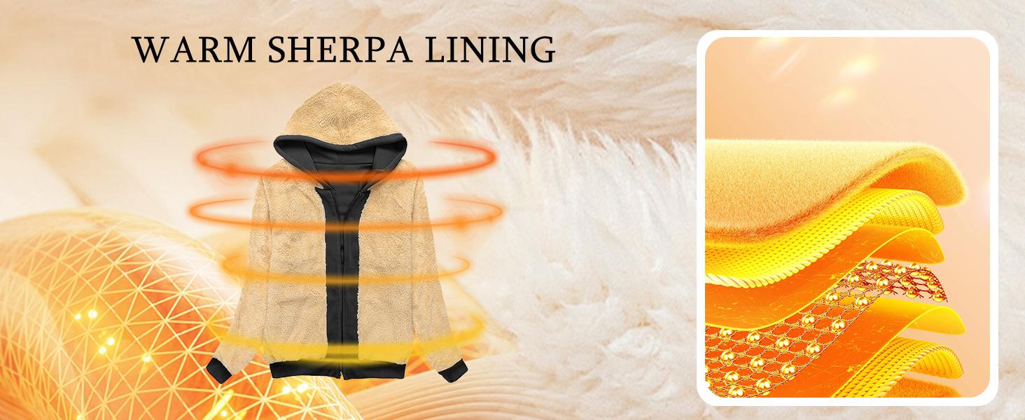 ZITY Hoodies for Women Winter Fleece Sweatshirt - zip up hoodies Thick Sherpa Lined Hooded Jacket sweatshirts Casual Black Womenswear Long Sleeve Basic Coats gifts SpringStatements