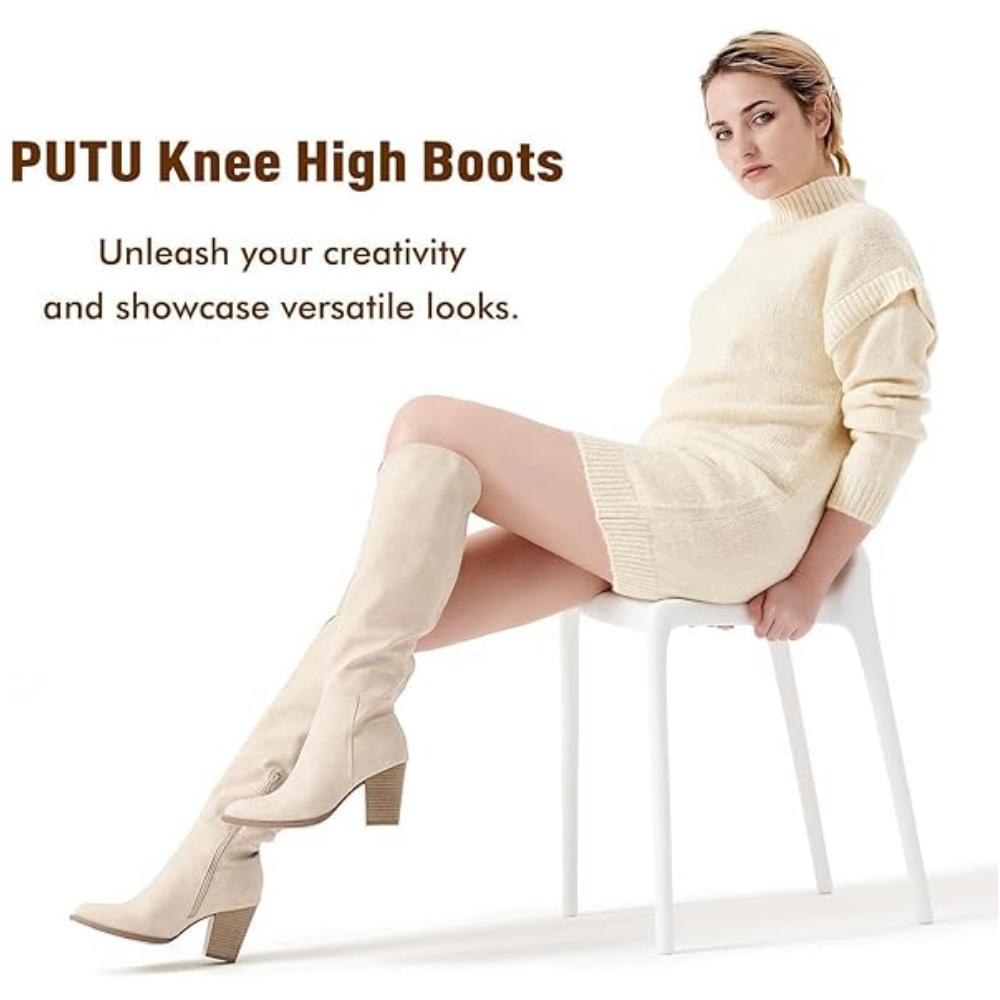 Women's Knee High Boots High Heel Western Boots Pointed Toe Tall Boots Women's Knee High Boots High Heel Western Boots Pointed Toe Tall Boots