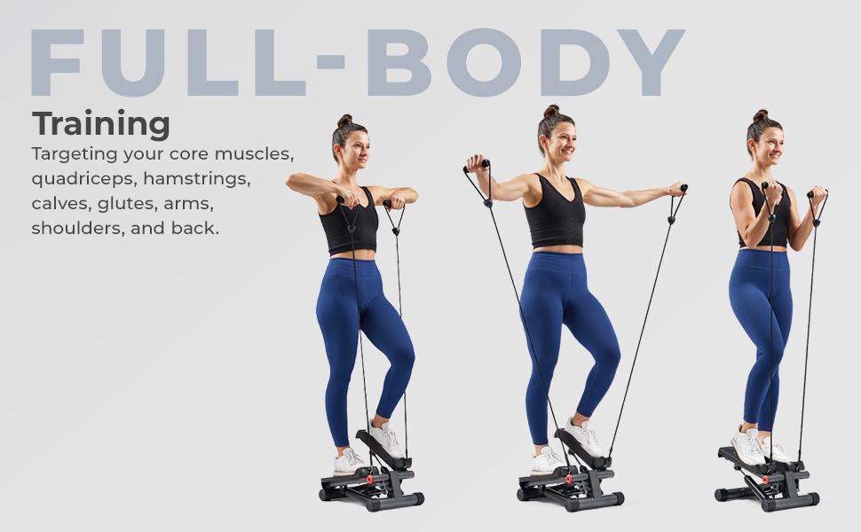 Sunny Health & Fitness Original Mini Stepper with Resistance Bands, 300 lbs Capacity, Compact Home Gym Workout, Quiet Hydraulic Drive, Full-Body Cardio Trainer Sunny Health & Fitness Original Mini Stepper with Resistance Bands, 300 lbs Capacity, Compact Home Gym Workout, Quiet Hydraulic Drive, Full-Body Cardio Trainer