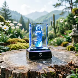 3D Crystal Christian Series Statues with Colour-Changing Illuminated Base Unisex Christian Religious Gifts Laser-Engraved Inspirational Gifts for Friends Unique Faith-Based Birthday Presents