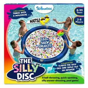 Skillmatics The Silly Disc – Fast-Paced Inflatable Pool Party Game for Kids, Teens and Families, Swimming Pool Toy for Summer Fun, Funny Spot and Shout Game, Gift for Ages 8, 9,10 & Up, 2-8 Players