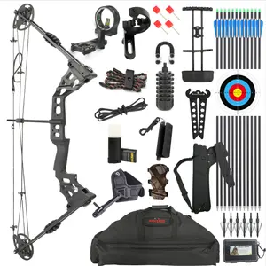 20-70lbs Composite Bow Left Hand Set Labor Saving Than 80% 320fps Adult Bow and Arrow Set with Set Accessories Archery Equipment Beginner to Expert