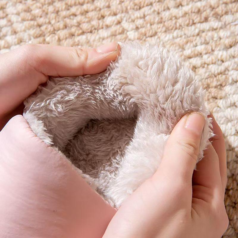 Puffy Cloud House Slippers Cozy Fuzzy Lined Thick Sole Winter Shoes Trendy Bread Style Warm Keeping Heat Retention winter warm fleece