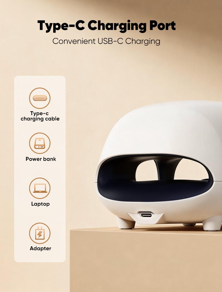 CINCOM Portable Hand Massager, Cordless, Advanced Airwave Technology, Customized Mode & Heating Function, Long-Lasting Battery Life, Auto-Off Feature, Perfect for Daily Relaxation, Comfort, White, Ideal Gift for Christmas & Birthday,dorm essentials,sohoch