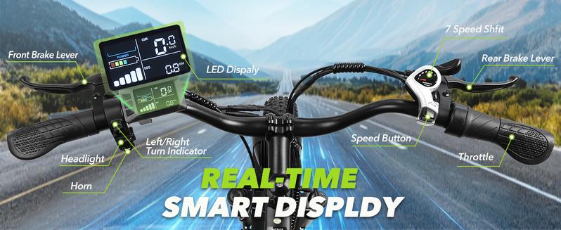 [26"X4" Tire] Electric Cycle Peak 1500W Off Road  Full Suspension 48V 15.6Ah Removable Battery 30-50 Miles Range Dual Seat Fat Tire E Bike with LED Headlight UL 2849 Certified