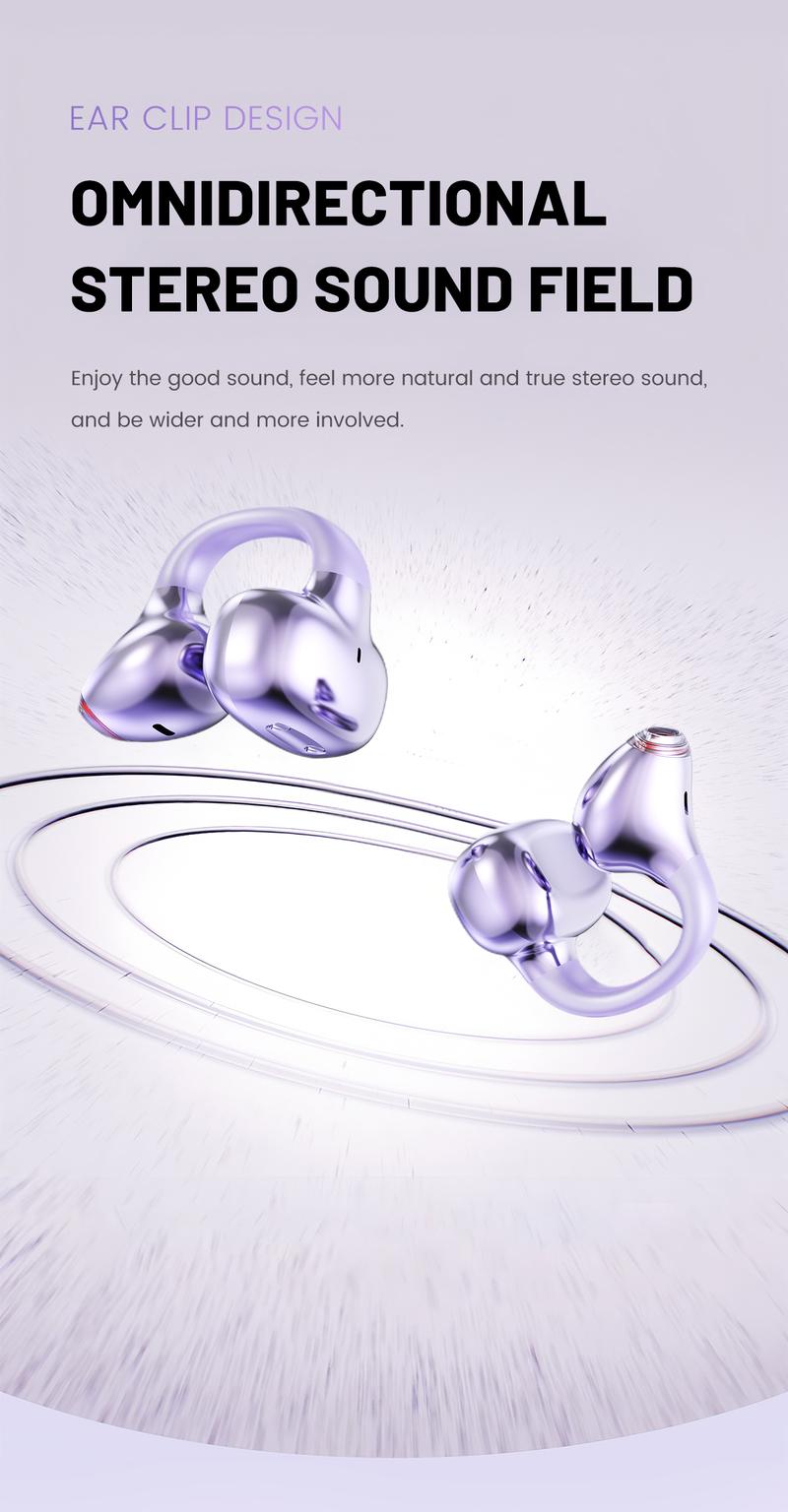 Open-Ear Ultra-Comfort Wireless Headphones Bluetooth 6.0 Earbuds IPX5 Waterproof HiFi Music Earphones with Microphone for Small Ears Sports Running Exercise Perfect for sports and running slim hook