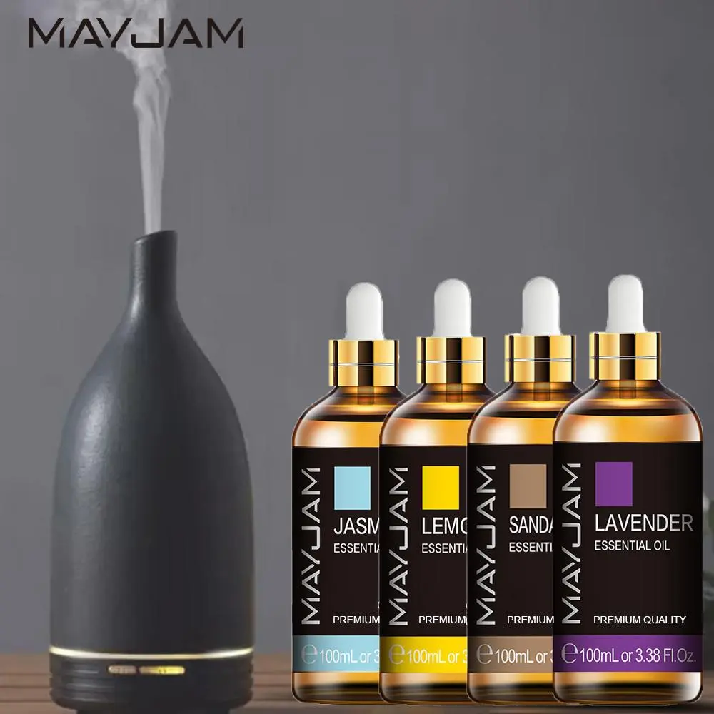 100ml Pure Natural Plant-Derived Essential Oil Blend - Multiple Scents (Jasmine, Tea Tree, Sandalwood, Lavender, Vanilla, Rosemary, Eucalyptus) for Aromatherapy Diffusers