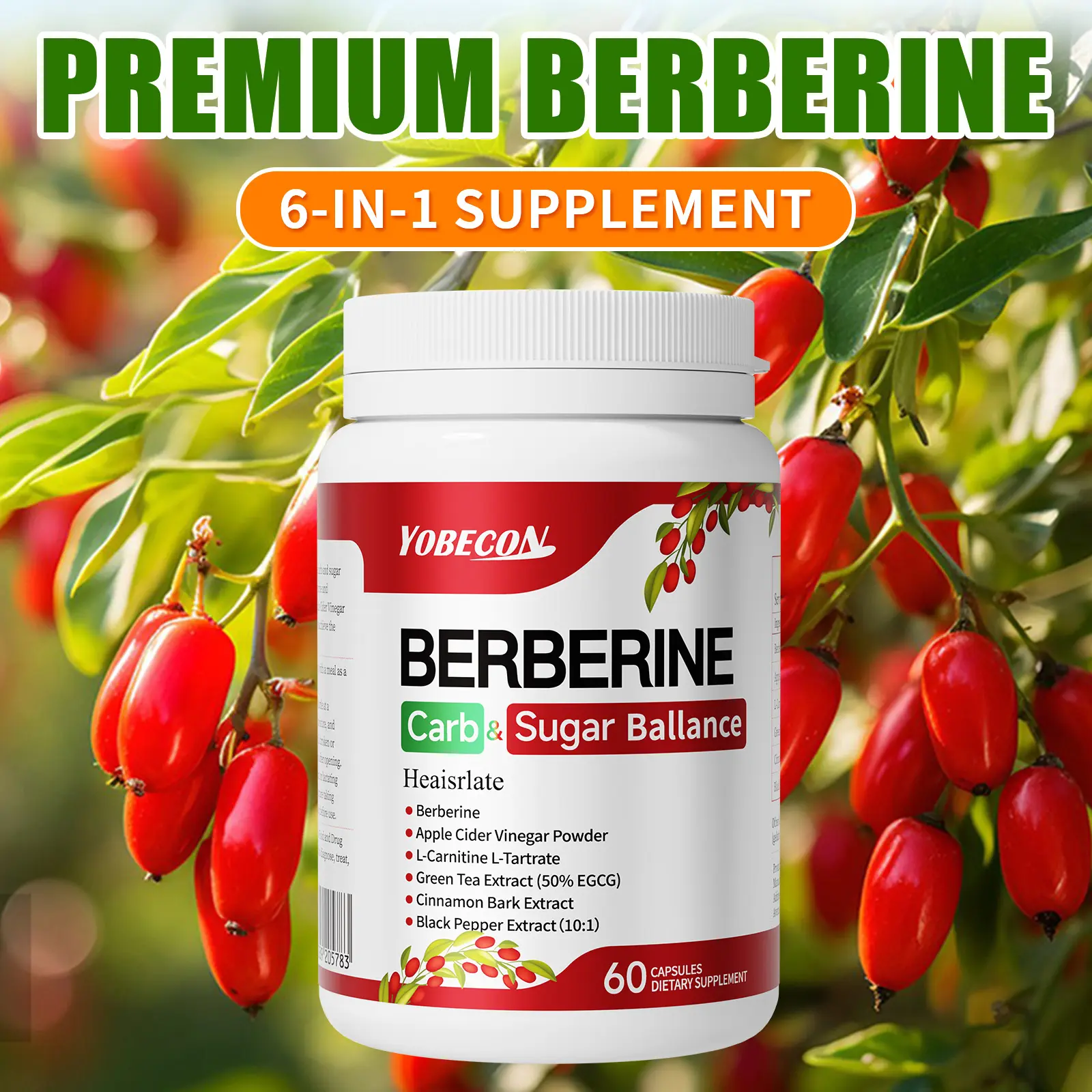 berberine plus l carnitine Berberine & Apple Cider Vinegar Plus| 6-In-1 Advanced Ingredients Blend  With L-Carnitine, Green Tea & Cinnamon| Supports Gut Health And Active  Lifestyle For Women And Men,60 Capsules