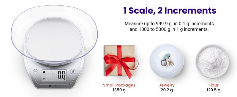 Etekcity Food Kitchen Coffee Scale with Bowl, 11lb/0.1g, Digital Weight Grams and Oz, Baking, Cooking, Dieting, and Meal Prep, 5kg, Stainless Steel Etekcity Food Kitchen Coffee Scale with Bowl, 11lb/0.1g, Digital Weight Grams and Oz, Baking, Cooking, Dieting, and Meal Prep, 5kg, Stainless Steel