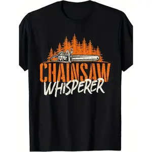 Unisex T-Shirt Featuring a Chainsaw Theme, Perfect for Lumberjacks, Loggers, And Woodworkers. Made from 99%, This Lightweight And Breathable Crew Neck Shirt Is Ideal for Summer Outings, Casual Wear