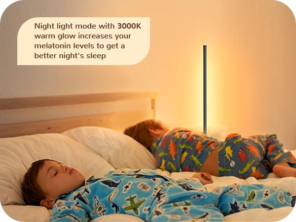 EDISHINE Corner Floor Lamp Minimalist Dimmable Lighting with Remote Standing LED 57.5 Inches Tall for Living Room Bedroom Home Office 7 Color Temperature 2700-6000K  HLFL02P Eye-Caring Cozy Light RF-433 Remote Control