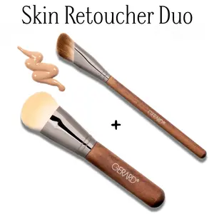 Skin Retoucher Duo - Pro Series Makeup Brushes - Innovative Vegatek Bristles For Flawless Makeup Application