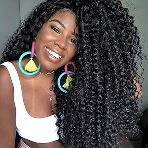 GoGo Curls 8 Packs Curly Crochet Hair GoGo Curl Synthetic Bohemian Crochet Braids Water Wave Hair Extensions for Women Natural Black Deep Wave Braiding Hair