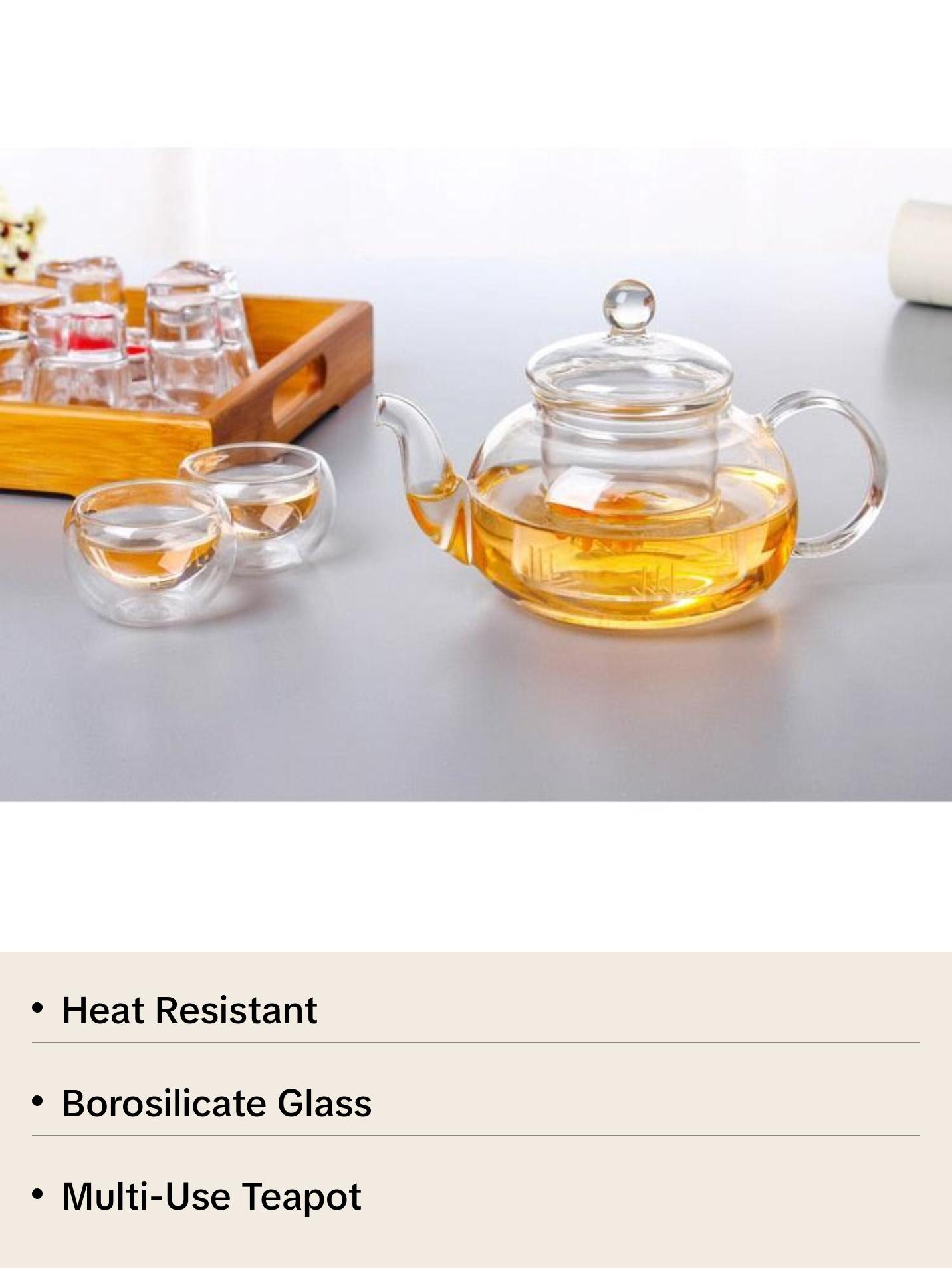 High quality Heat Resistant Glass Tea Pot with Infuser Borosilicate Fruit