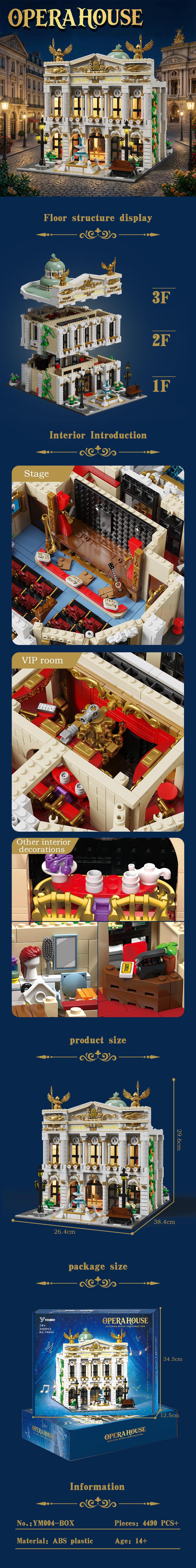 [Barweer](SHIPFREE)Opera House Modular Buildings With Original Box 4490PCS 30*25*20cm