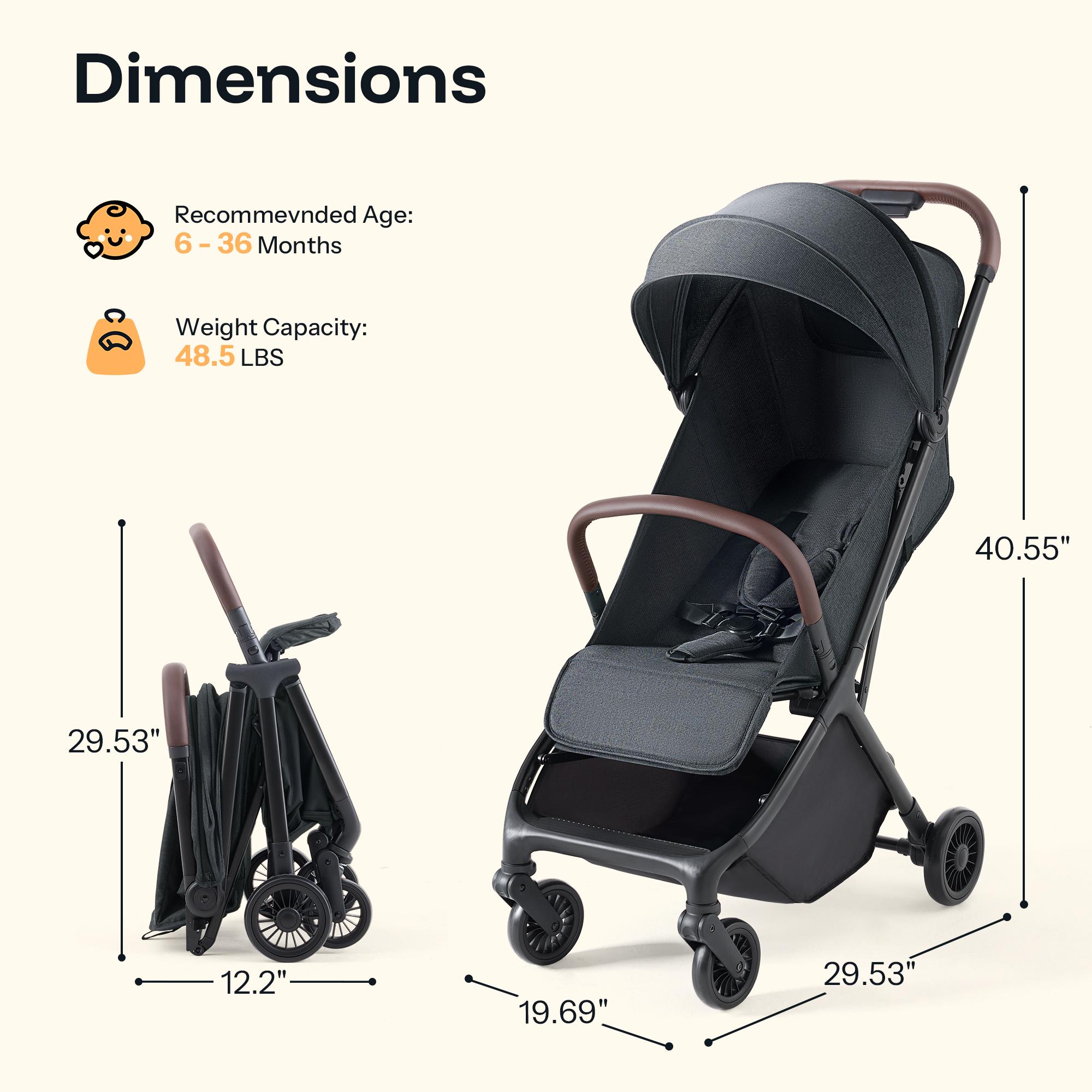 HARPPA Baby Stroller Wagon All-Terrain Wagon Stroller for 2 with Canopy, Strollers for Babies, Foldable 4-Seat, Wagon for Outdoor & Beach, Adjustable Push & Pull Handle, Footwell & Large Storage, Park & Camping Adventures, Travel System