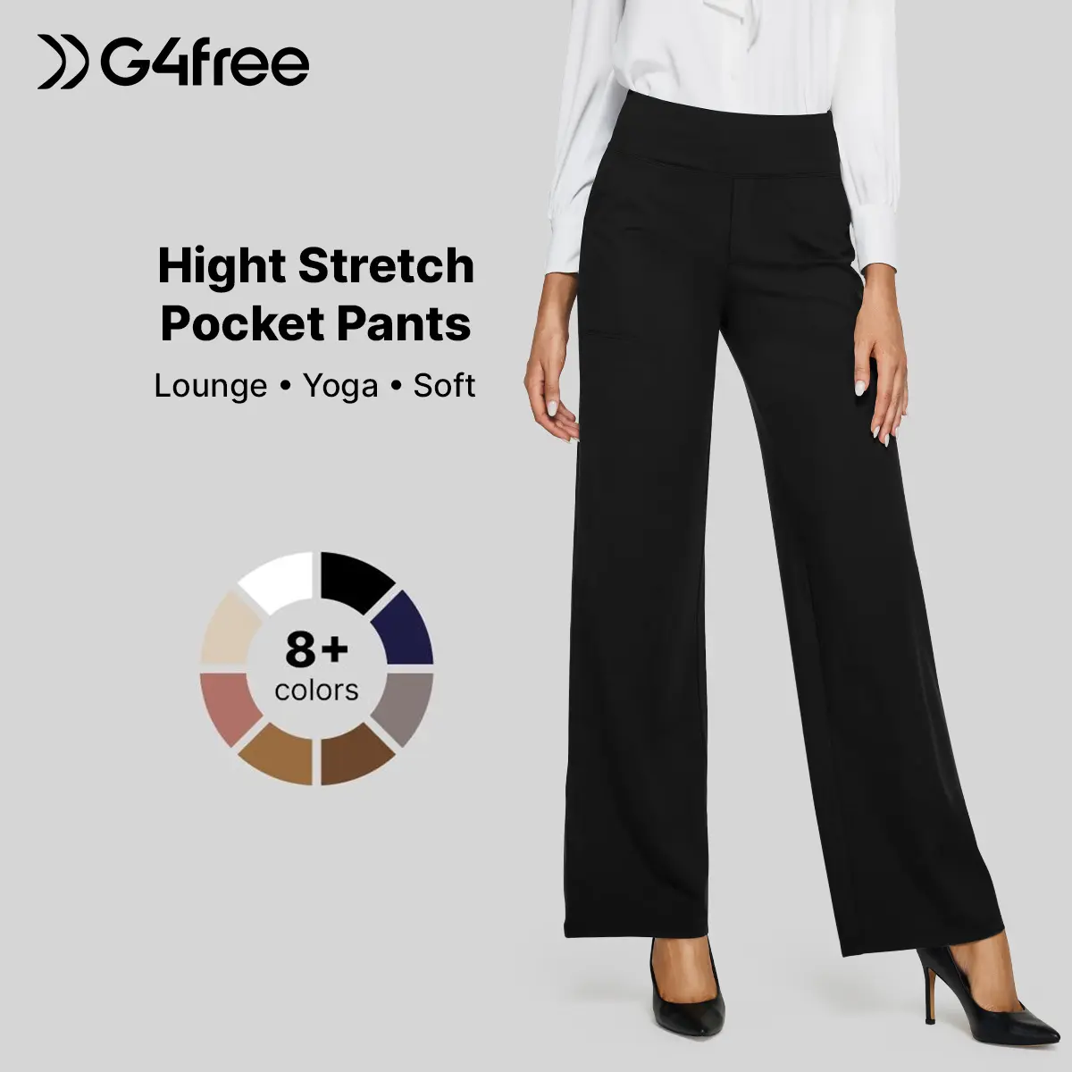 G4Free Women's High-Waist Wide-Leg Yoga Pants - Soft Stretch Baggy Sweatpants with Pockets, Women's Clothes for Gym, Athleisure, Work Pants, Chic Daily Outfit EverGoing 2026